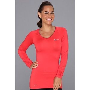 Nike Pro Core Long Sleeve V-neck II Top